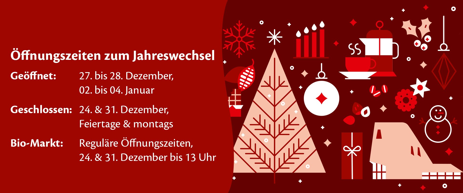 Öffnungszeiten Weihnachten